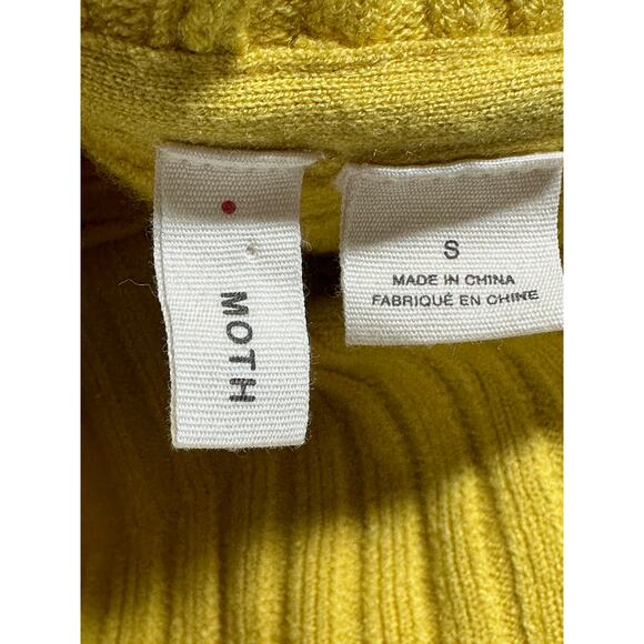 Moth Anthropologie Sweater Womens Small Gold Knit Tisbury Turtleneck Oversized - Picture 6 of 12